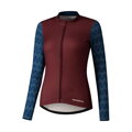 SHIMANO Women's jersey KAEDE PRINTED LONG burgundy/navy / Size: S