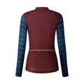 SHIMANO Women's jersey KAEDE PRINTED LONG burgundy/navy / Size: S