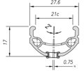 MACH1 Rim 670 V-brake 700 32D black
