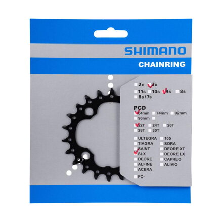 SHIMANO Gear 22z. FC-M660/617 SLX/Deore 10 pcs. black 64mm