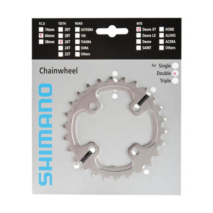 SHIMANO Gear 26z.FC-M785 XT silver. 64mm