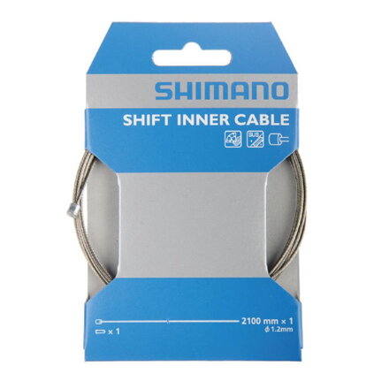 SHIMANO Shift cable 1.2x2100mm stainless steel + end cap