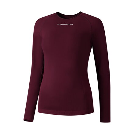 SHIMANO Women's T-shirt VERTEX LONG BASE LAYER burgundy / Size: S/M