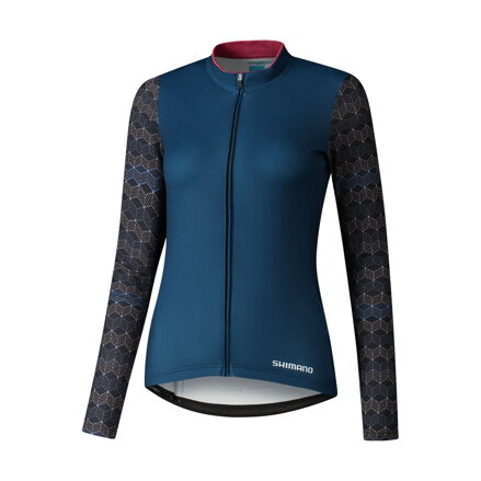 SHIMANO Women's jersey KAEDE PRINTED LONG blue / Size: S