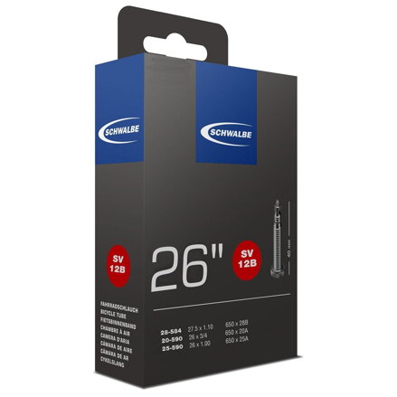 SCHWALBE Duša SV12B (20/28-584/590) 26/27.5x0.80–1.10 SV 40mm 90g