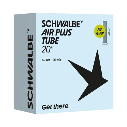 SCHWALBE Inner tube AV7L-AP (54/70-406) 20x2.10–2.75 AV 40mm Air Plus 300g