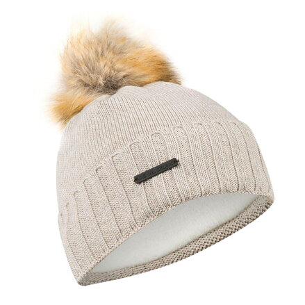 PEARL IZUMI women's KNIT cap with a beige bobble