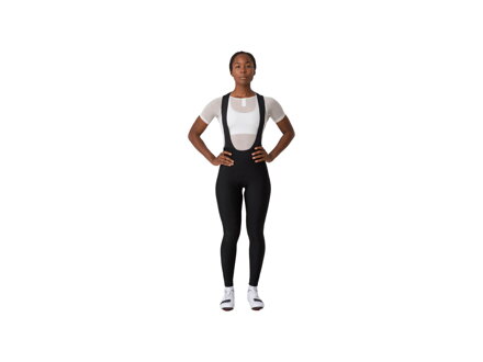 Women's winter cycling pants Rapha Core with suspenders black