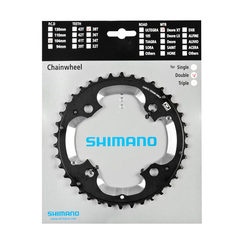 SHIMANO Gear 38z. FC-M785 XT 38/26z. black 104mm SHIMANO Gear 38z. FC-M785 XT 38/26z. black 104mm